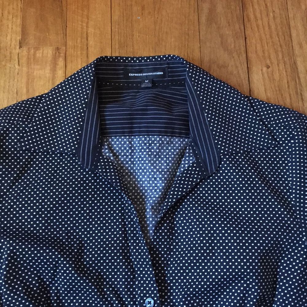 Express Polka Dot Button Down Shirt